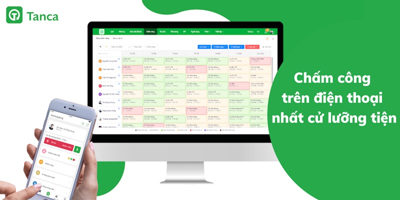 Phần mềm Chấm công trực tuyến Tanca 