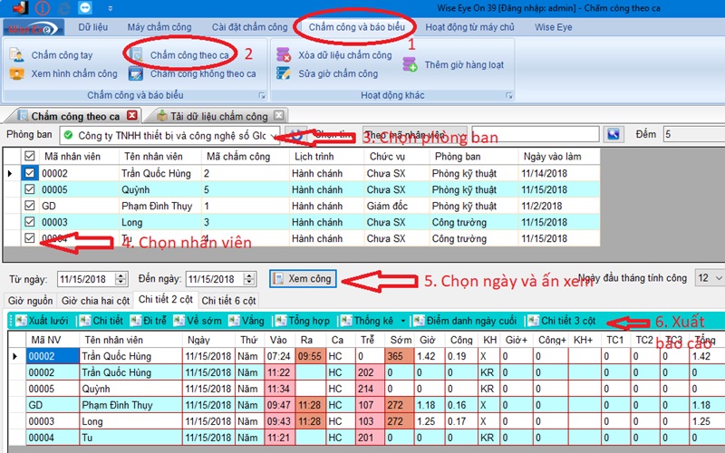 Phần mềm chấm công miễn phí Wise Eye